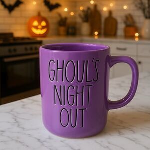 Rae Dunn‎ Halloween Mug Purple Ghouls Night Out Coffee Decor Witch